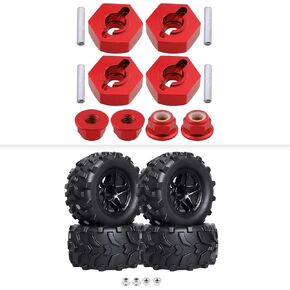 Hobbypark 1/10 RC Truck 2.8 "إطارات وعجلات الحافات ومحول محول عجلة سداسي 12 مم ، صواميل قفل 4 مم