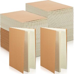 150 Pack Kraft Notebook Journals 5.82 inch × 4.13 بوصة A6 Journal Softcover Notebooks Bulk for Kids Student Writy Criech Journal Journal Notepad مع 48 صفحة 24 ورقة ، تصطف (أسود ، براون)