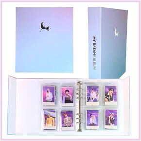 ألبوم My Dreamy Kpop Photocard ، KPOP Photocard Binder مع 10 أكمام واقي من الجوانب على الوجهين ، 6 حلقة A5 Binder