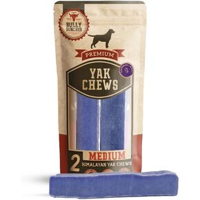 Bully Bunches Premium Breaberry Himalayan Yak Chew for Dogs ، All-Nural ، Long-Unding ، Milk Yak Milk ، Healthy Dental Chew ، Prote-Protean ، Free Free (Medium ، 2 Pack)