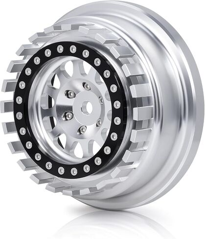 عجلات Que-T Aluminium Beadlock لـ 1/7 محاور عجلات UDR غير محدودة غير محدودة ، بدلة للإطارات 101063-00 فقط ، حزمة 1 (Silver & Black) in Saudi Arabia