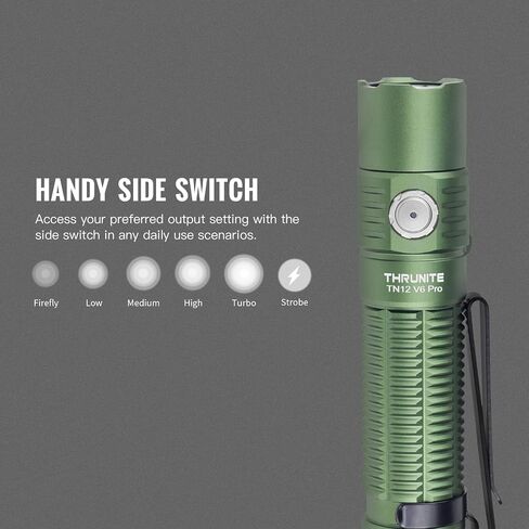 ThruNite TN12 Pro Upgrade Rechargeable Flashlights USB C, High 1900 Lumens Bright LED Flashlight, 6 Modes, Long 415 Yards Throw, for Camping, Outdoor, Searching, Hiking, Emergency (CW) in Saudi Arabia