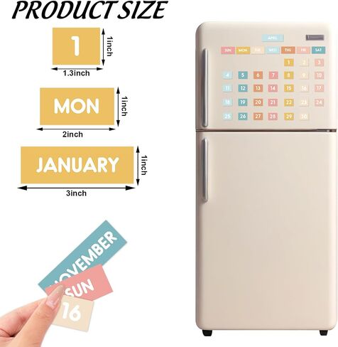 50Pcs Boho Magnetic Fridge Calendar Months Days of The Week Number Magnets Date Indicators for Home Office Classroom Whiteboard Refrigerator Supplies in Saudi Arabia
