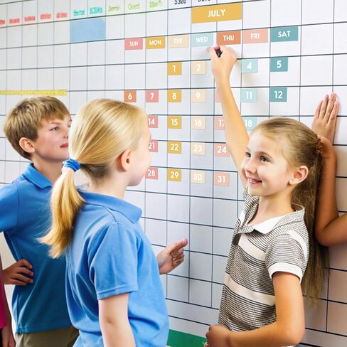 50Pcs Boho Magnetic Fridge Calendar Months Days of The Week Number Magnets Date Indicators for Home Office Classroom Whiteboard Refrigerator Supplies in Saudi Arabia