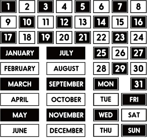 50Pcs Boho Magnetic Fridge Calendar Months Days of The Week Number Magnets Date Indicators for Home Office Classroom Whiteboard Refrigerator Supplies in Saudi Arabia