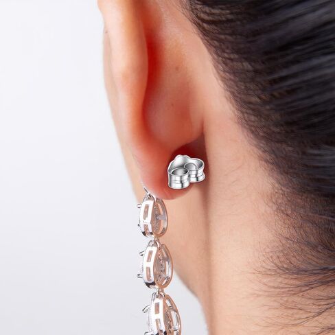 Earring Backs,8 Pairs 925 Sterling Silver Earring Backs for Droopy Ears,Adjustable Hypoallergenic (Silver) in Kuwait