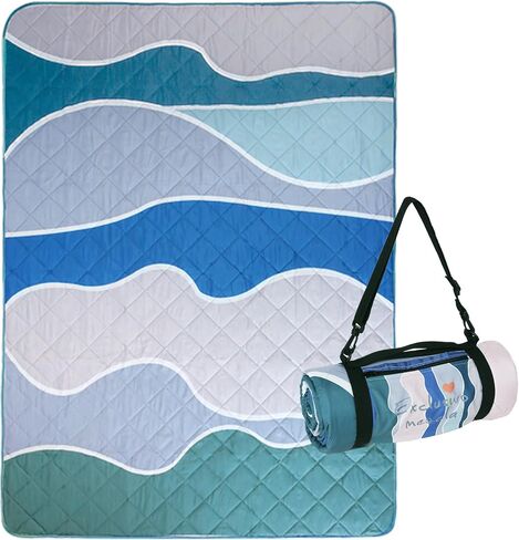 Exclusivo Mezcla Extra Large Waterproof Picnic Blankets 3 Layer, Sandproof and Foldable Outdoor Blanket for Beach Camping, Park and Travel, 60x80 Inch in Kuwait