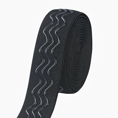 Elastic Band for Sewing, 9 Yard 1 Inch Wide Non-Slip Black Elastic Band Silicone Gripper Tape Wig Band Edge Band Elastic Spool Sewing Band for Waistbands Pants Clothes & Lace Front Wigs in Saudi Arabia