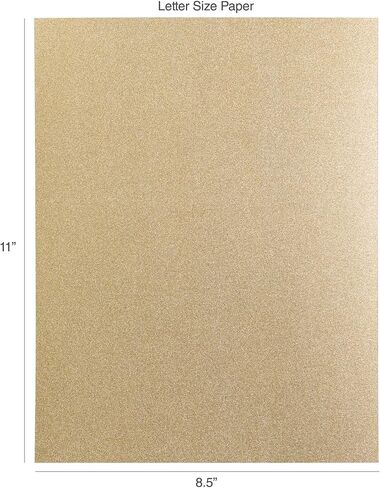 Shimmer Cardstock Paper 8.5 x 11- Assorted Glitter, Metallic, and Pearl Sheets for Crafts, Scrapbooking, Card Making - 20 Pack, 85lb Heavyweight, 230 GSM, Gold in Saudi Arabia