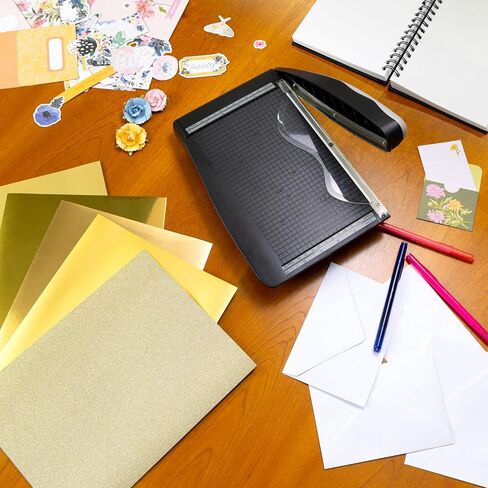 Shimmer Cardstock Paper 8.5 x 11- Assorted Glitter, Metallic, and Pearl Sheets for Crafts, Scrapbooking, Card Making - 20 Pack, 85lb Heavyweight, 230 GSM, Gold in Saudi Arabia