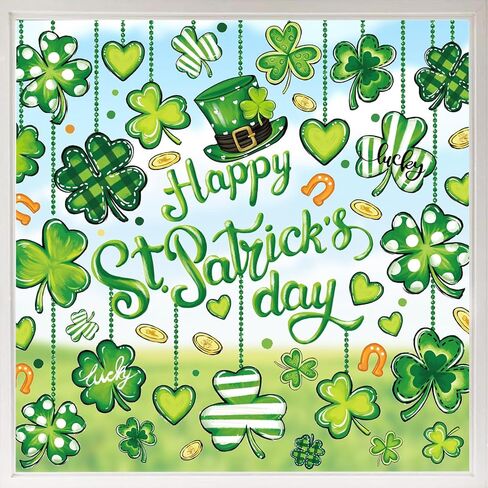 9 Sheets Patriotic Window Clings Happy 4th of July Window Stickers Double-Sided Star Heart Glass Decals for Independence Day Home Office Party Decor in Kuwait