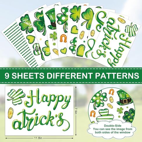 9 Sheets Patriotic Window Clings Happy 4th of July Window Stickers Double-Sided Star Heart Glass Decals for Independence Day Home Office Party Decor in Kuwait