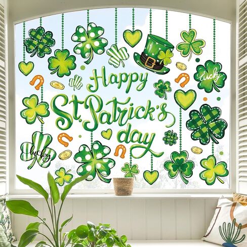 9 Sheets Patriotic Window Clings Happy 4th of July Window Stickers Double-Sided Star Heart Glass Decals for Independence Day Home Office Party Decor in Kuwait