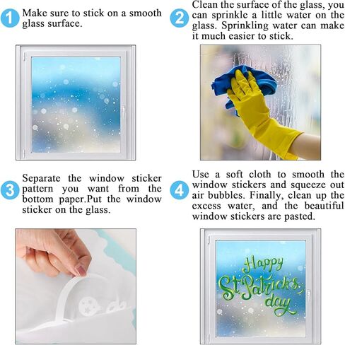 9 Sheets Patriotic Window Clings Happy 4th of July Window Stickers Double-Sided Star Heart Glass Decals for Independence Day Home Office Party Decor in Kuwait