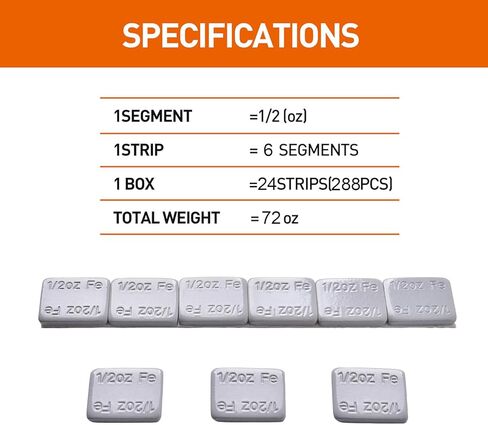 Eisen 1oz,Stick on Adhesive Wheel Weights,144pcs,36strips/Box,Zinc in Kuwait