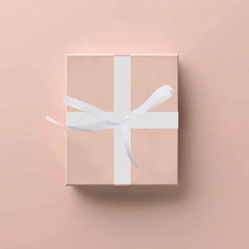 0.4Inch x 100 Yards Double Faced Ribbon, White Polyester Satin Ribbon for Wedding Favors, Floral Design, Sewing Projects, Holiday Decorations in Kuwait