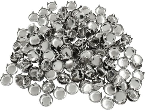 Moicstiy 200 Pcs 12mm Nailhead Round Dome Rivets, Metal Punk Rivets Spots Stud Spikes for DIY Leather, Clothing, Bag (Silver) in Kuwait