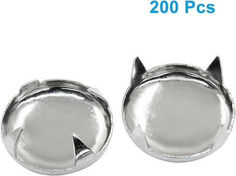 Moicstiy 200 Pcs 12mm Nailhead Round Dome Rivets, Metal Punk Rivets Spots Stud Spikes for DIY Leather, Clothing, Bag (Silver) in Kuwait