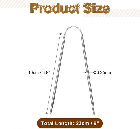 uxcell 3Pcs Size US 2.5 (3mm) Double-Pointed Flexible Knitting Needles 9 Inch(23cm) Stainless Steel Needle for Handmade Projects DIY Knitting in Kuwait