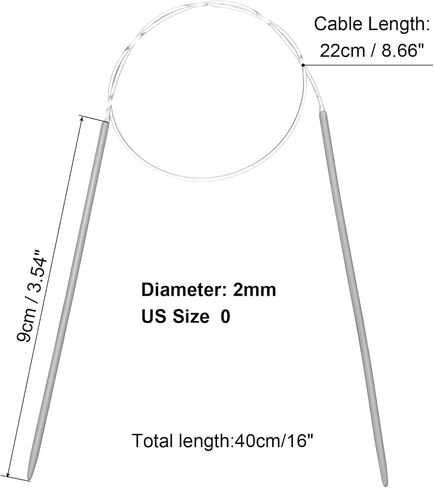 uxcell Aluminum Circular Knitting Needle US Size 24 Inch (60cm) Length Size US 10.75 (7mm) Round Knitting Needle for Handmade Projects DIY Knitting in Saudi Arabia