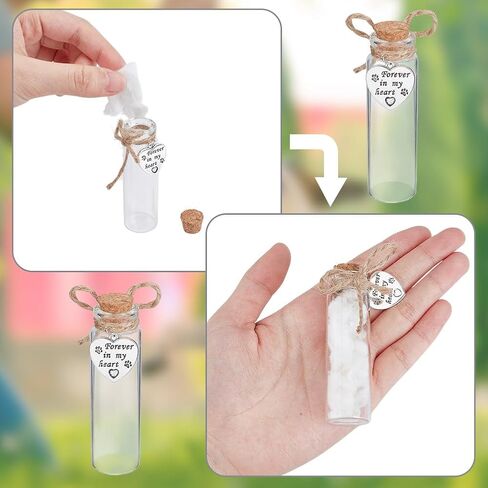 2pcs شعر الحيوانات الأليفة الزجاج التذكاري الزجاجية الأنبوب أتمنى زجاجة مع معلقات القلب وسدادة كورك سدادة الحيوانات الأليفة التذكارية التذكارية التذكارية للحيوانات الأليفة هدية تعاطف الزجاج القارورة للكلاب قطة الرماد in Kuwait