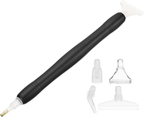 PATIKIL Diamond Painted Art Drill Pen Set, Diamond Art Drill Pen with 6 Replacement Diamond Painted Pen Heads for Diamond Painted DIY Craft, Black in Kuwait