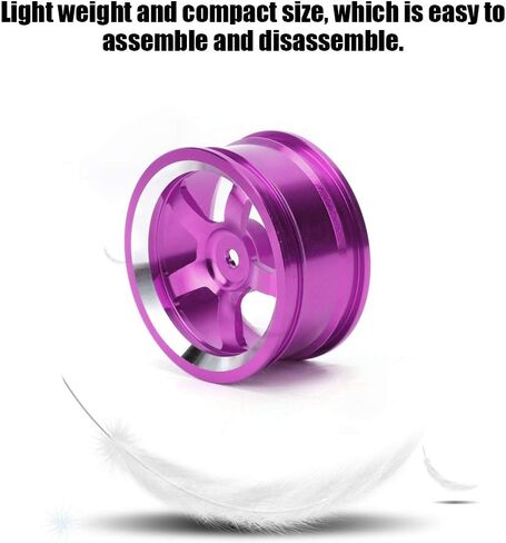 RC Wheel Hubs, 4Pcs Aluminum Alloy, Purple, for 1/10 RC Car, HSP 94, Sakura D4 Compatible in Saudi Arabia