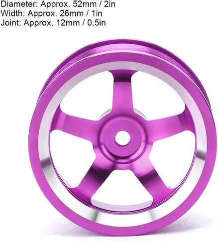 RC Wheel Hubs, 4Pcs Aluminum Alloy, Purple, for 1/10 RC Car, HSP 94, Sakura D4 Compatible in Saudi Arabia