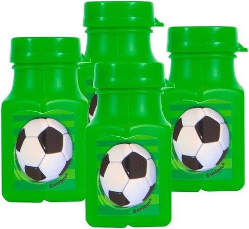 3D Green Soccer Mini Bubble Bottles (5.25") 4 Count - Fun Party Favors for Kids, Perfect for Birthdays and Outdoor Activities in Kuwait