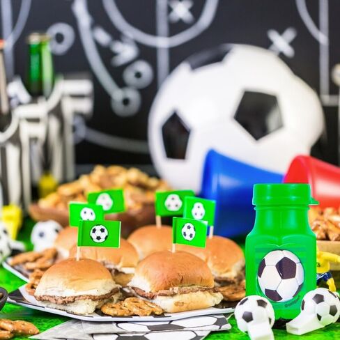 3D Green Soccer Mini Bubble Bottles (5.25") 4 Count - Fun Party Favors for Kids, Perfect for Birthdays and Outdoor Activities in Kuwait