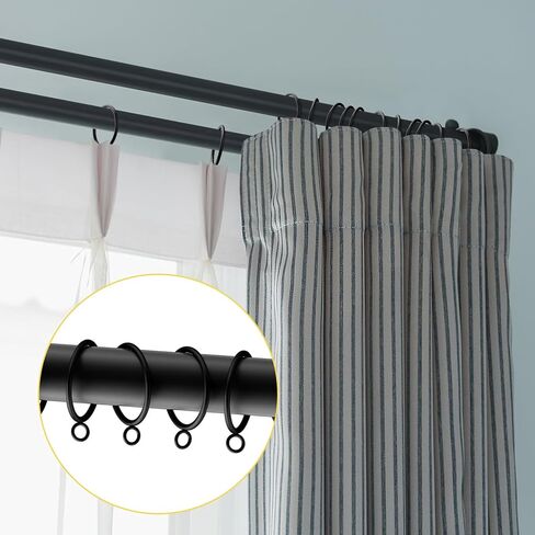 14 Pack Curtain Rings with Eyelets Metal Drapery Ring for Curtain Hook Pins (Black,1.4 inch Inner Diameter) in Saudi Arabia