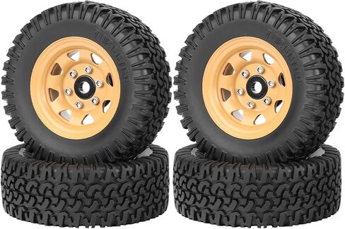 4PCS RC Car Tyre and Wheel Set,WONFAST 1.55 inch Beadlock Aluminum Alloy Metal Wheel Rim Rubber Tire 76mm for 1:10 RC Crawler Car for Tamiya CC01 CC02 LC70 JIMNY Axial AX90069 D90 TF2 (White) in Saudi Arabia