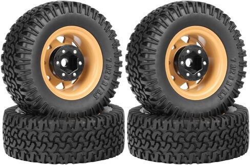 4PCS RC Car Tyre and Wheel Set,WONFAST 1.55 inch Beadlock Aluminum Alloy Metal Wheel Rim Rubber Tire 76mm for 1:10 RC Crawler Car for Tamiya CC01 CC02 LC70 JIMNY Axial AX90069 D90 TF2 (White) in Saudi Arabia