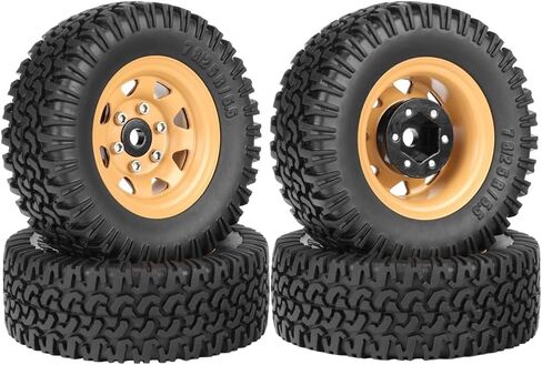 4PCS RC Car Tyre and Wheel Set,WONFAST 1.55 inch Beadlock Aluminum Alloy Metal Wheel Rim Rubber Tire 76mm for 1:10 RC Crawler Car for Tamiya CC01 CC02 LC70 JIMNY Axial AX90069 D90 TF2 (White) in Saudi Arabia