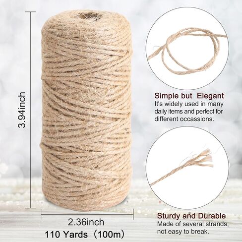 TONIFUL 110Yards 2mm Metallic Gold Twine Decorative Baker String,Gold Packing Cord for Crafts,DIY Tags,Gift Wrapping,Ornaments Hanging,Christmas Present Decoration in Kuwait