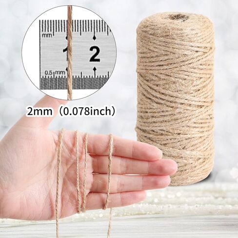 TONIFUL 110Yards 2mm Metallic Gold Twine Decorative Baker String,Gold Packing Cord for Crafts,DIY Tags,Gift Wrapping,Ornaments Hanging,Christmas Present Decoration in Kuwait