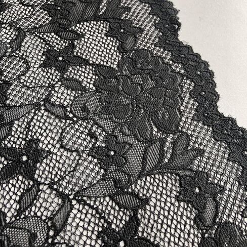 Olive Lace 7 inches Wide White Stretchy lace with Floral Pattern for Bridal Wedding Decorations, Sewing DIY Making and DIY Crafts- 5 Yards (6128 White) in Saudi Arabia