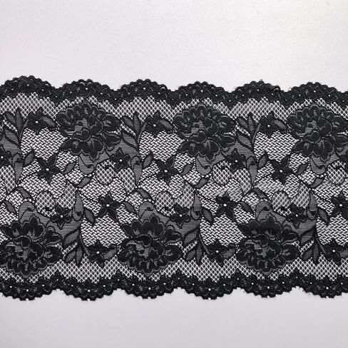 Olive Lace 7 inches Wide White Stretchy lace with Floral Pattern for Bridal Wedding Decorations, Sewing DIY Making and DIY Crafts- 5 Yards (6128 White) in Saudi Arabia