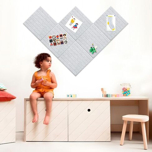 47"x35" Grey Large Cork Board, 12 Packs Felt Wall Tiles, Push Pin Bulletin Board for Office Wall Decor, Organizer and DIY in Saudi Arabia