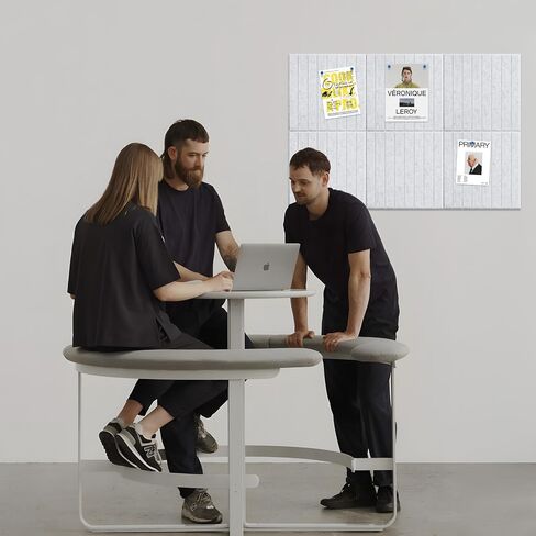 47"x35" Grey Large Cork Board, 12 Packs Felt Wall Tiles, Push Pin Bulletin Board for Office Wall Decor, Organizer and DIY in Saudi Arabia