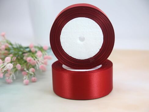 Satin Ribbon 1-1/2 inch for Gift Wrapping 50 Yards Fabric Ribbon for Christmas Silk Floral Ribbon Wedding Party Wreath Decorative Ribbon for Sewing-Binding-Bow Supplies (48 Deep Red) in Saudi Arabia