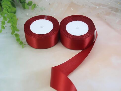 Satin Ribbon 1-1/2 inch for Gift Wrapping 50 Yards Fabric Ribbon for Christmas Silk Floral Ribbon Wedding Party Wreath Decorative Ribbon for Sewing-Binding-Bow Supplies (48 Deep Red) in Saudi Arabia