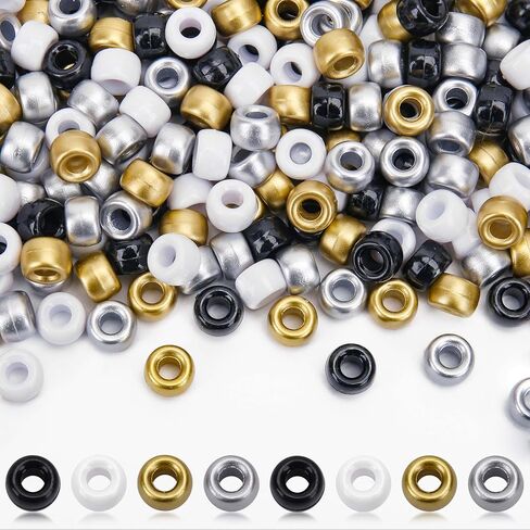 1000pcs 6x9mm المهر حبات المهر ، حبات حرفة بلاستيكية لصنع المجوهرات صنع أساور الصداقة شعر مفاتيح التفتيش Scoubidou ، ألوان أرجوانية متنوعة Kandi حبات لتلوح في الأفق الحرف DIY in Kuwait