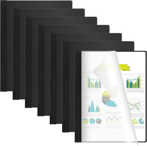 10 Pcs Thermal Binding Covers, 8.5 x 11 Inch Letter Size, 1 Inch Spine Holds 240 Sheets, Clear Front Paper Back Report Cover Suitable for Schools Offices Presentation(Black) in Saudi Arabia