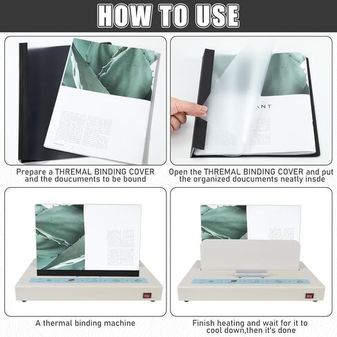 10 Pcs Thermal Binding Covers, 8.5 x 11 Inch Letter Size, 1 Inch Spine Holds 240 Sheets, Clear Front Paper Back Report Cover Suitable for Schools Offices Presentation(Black) in Saudi Arabia