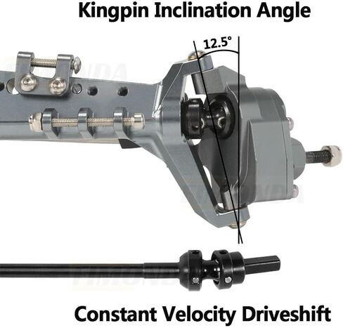 Capra Axle,Aluminum Offset F9 Portal Axle with Adjustable Upper Link Mount Constant Velocity Driveshift for 1/10 RC Crawler Capra Wraith (Black Front Axle) in Saudi Arabia