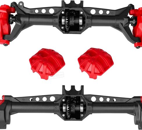 RC البلاستيكية من نايلون بوابة محاور وأعمدة محرك أقراص ترقيات لجزء من AXIA1 SCX10 SCX10 II ، السكن الخلفي الأمامي مع المحامل المعدنية مع تروس الصلب وأعمار القيادة 2PC ، الأحمر ، الأحمر in Kuwait