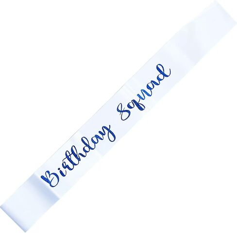 10Pcs Birthday Squad Sash Blue Glitter White Satin Sashes Funny Birthday Sashes Birthday Party Supplies Gifts in Kuwait