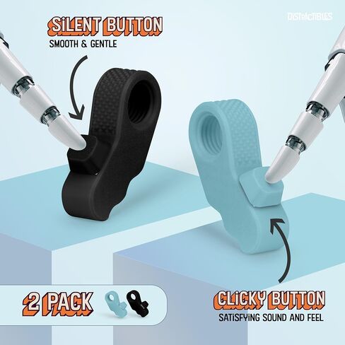 Sensory Fidget Spinner with Clicker, 2-Pack, Silent and Loud Click Options, Textured Ring Design, Stress Relief and Anxiety Reducer (Black-Blue) in Saudi Arabia