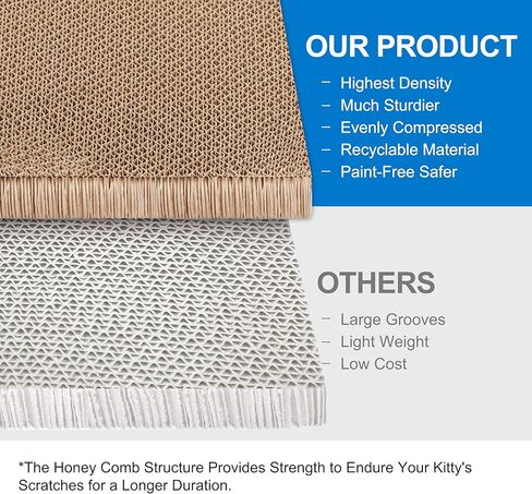 FluffyDream Cat Scratcher Cardboard Lounge Bed with Bell Ball Toy in Kuwait